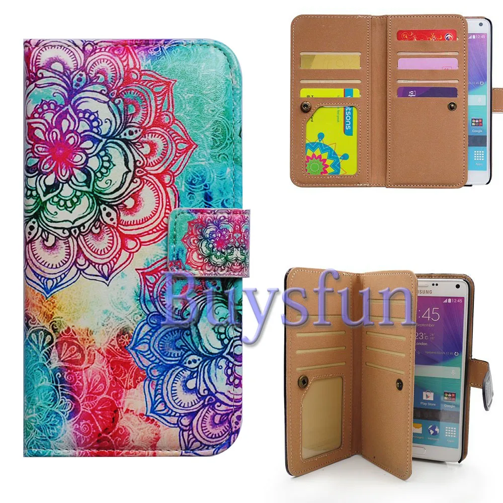 Bcov Мандала Шаблон 9 Слоты Кожаный Чехол Для Samsung Galaxy Note 4 103023674|case iphone leather|casecase dsi |