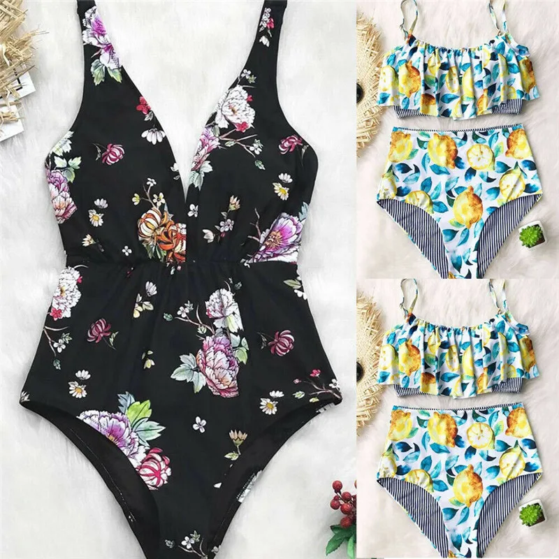 Женский комплект бикини купальник с высокой талией женский купальный костюм