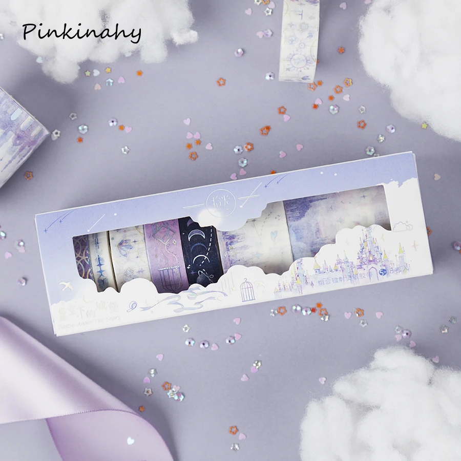 8 pcs Dream Series Laser Washi Tape Set Scrapbook DIY Japanese Masking School Stationery Store Bullet Journal supplies | Канцтовары для