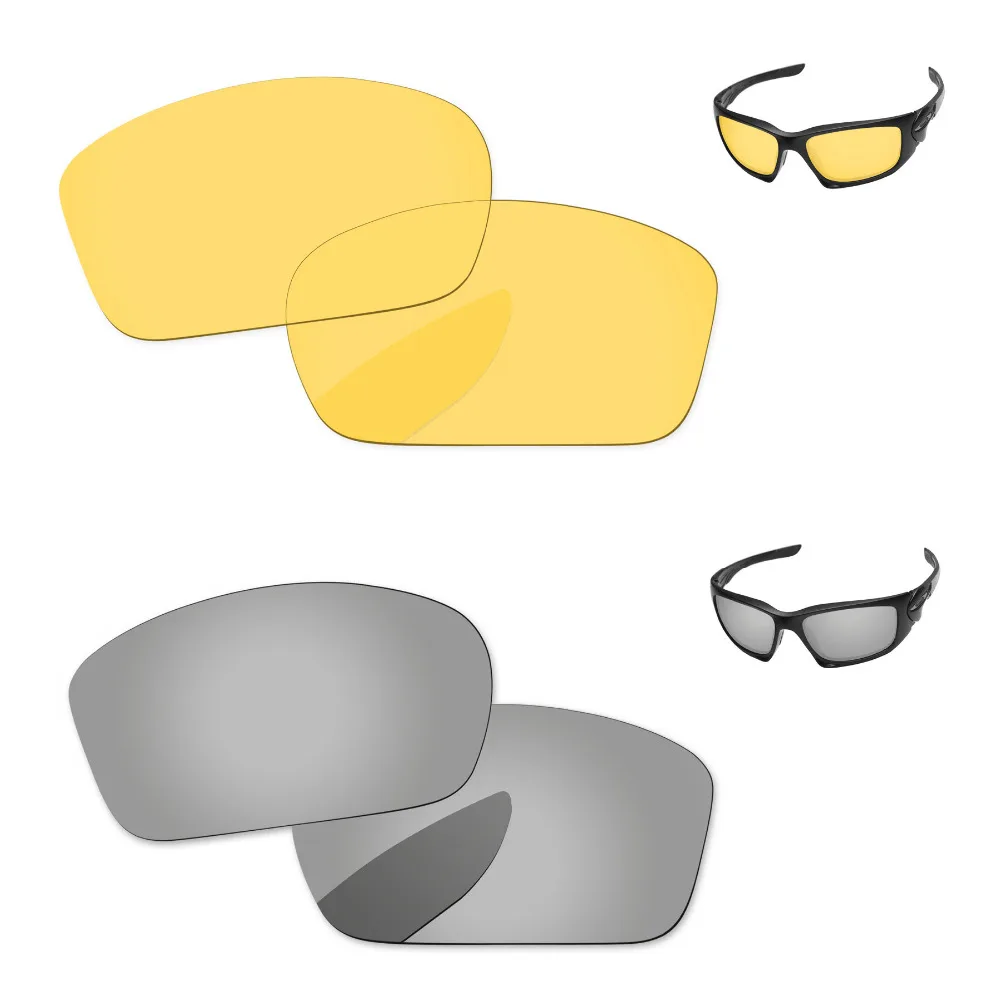 

Хромированные серебристые и кристально-желтые 2 пары сменных линз для скальпеля солнцезащитные очки оправа 100% UVA и UVB Защита