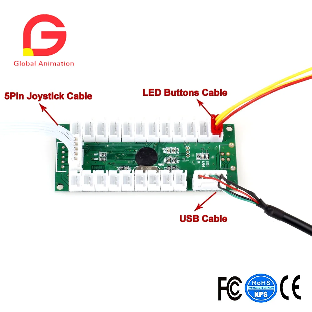 

LED Arcade DIY Parts LED USB Encoder + LED Joystick For MAME DIY & Raspberry Pi
