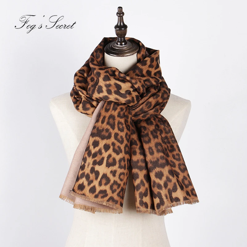 2019 шаль для женщин с леопардовым принтом имитация кашемира теплые утолщенные