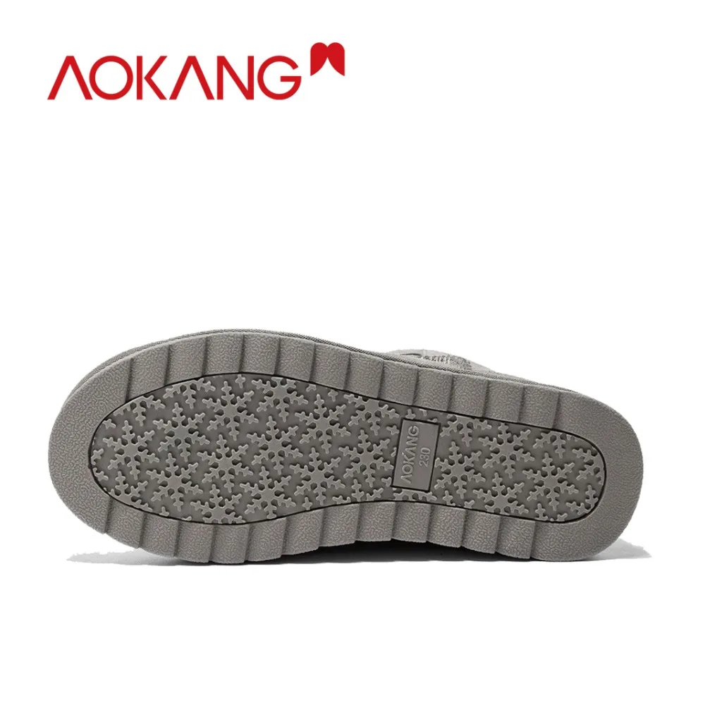 AOKANG/Зимние ботильоны женская обувь из коровьей замши зимняя на платформе