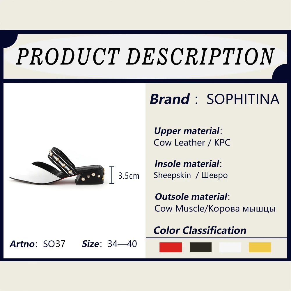 SOPHITINA/Новинка стильные высококачественные женские шлепанцы из натуральной кожи
