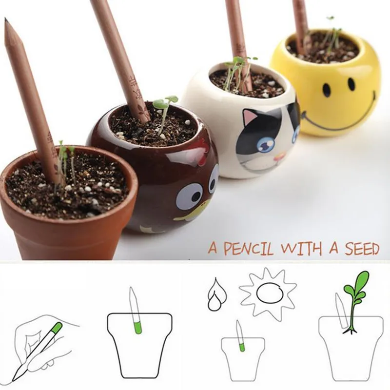 Coloffice 8PSC/набор креативный может быть посажен карандаш Budding в горшке DIY 8 шт.