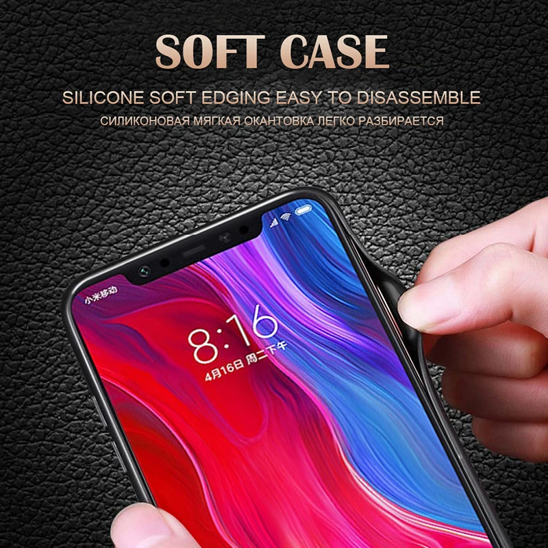 Чехол для Xiaomi mi 8 lite полный чехол роскошный кожаный силиконовый мягкий Xio