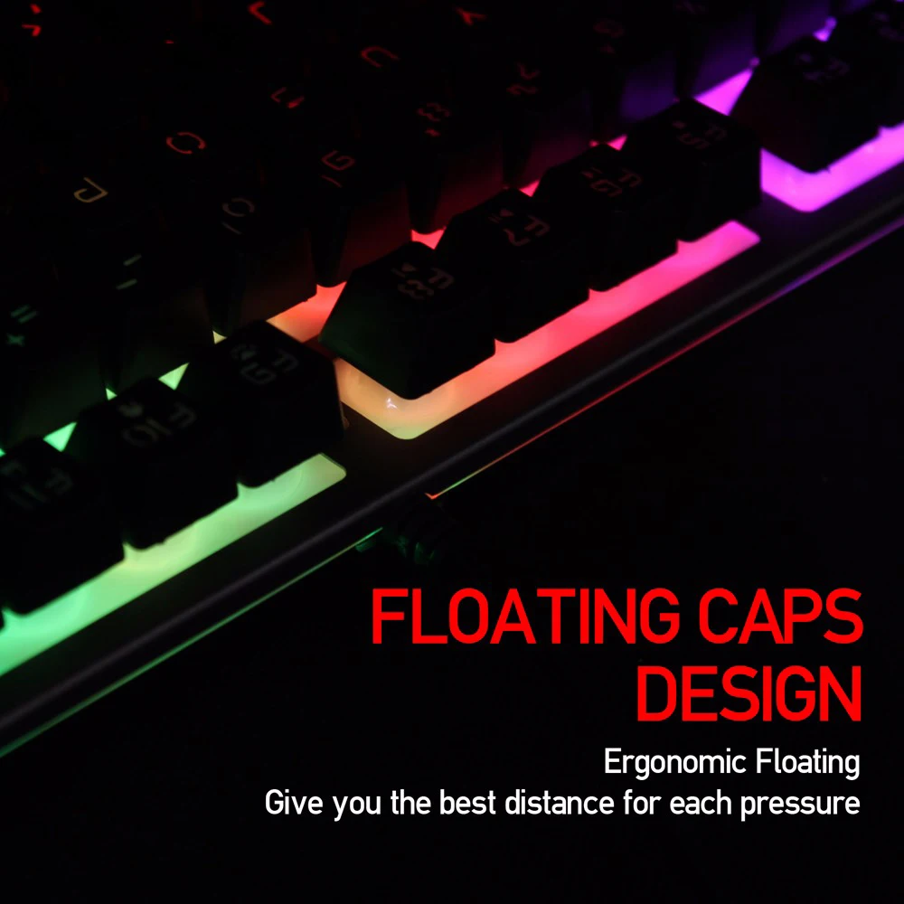 USB-клавиатура игровая Проводная с RGB-подсветкой 87 клавиш | Компьютеры и офис
