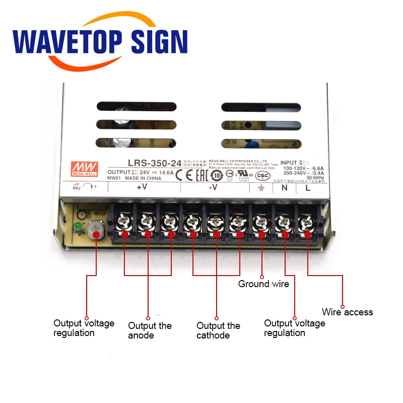 WaveTopSign Meanwell LRS 350 переключение Питание DC 5V 12V 24V 36V 48V использовать для фрезерный