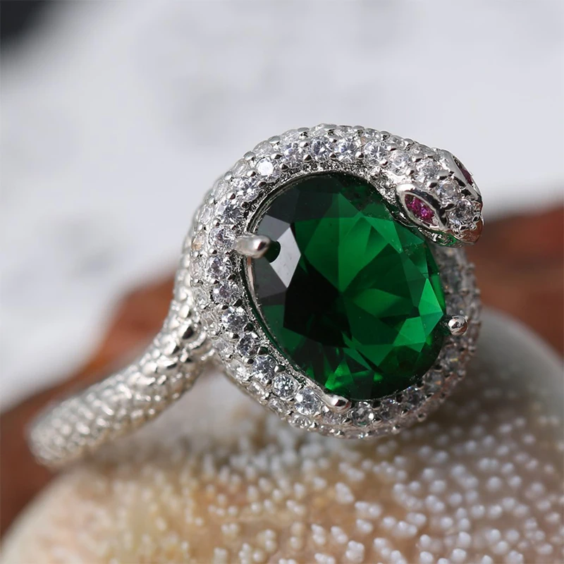 Рыба змея драгоценный камень кольцо европейский и американский стиль циркон