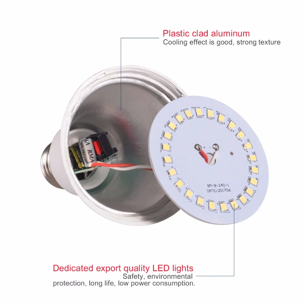 Smernit светодио дный лампы AC85-265V E27 7 Вт 9 12 15 18 110 В 120 220 230 240 Ламповые светодиодные