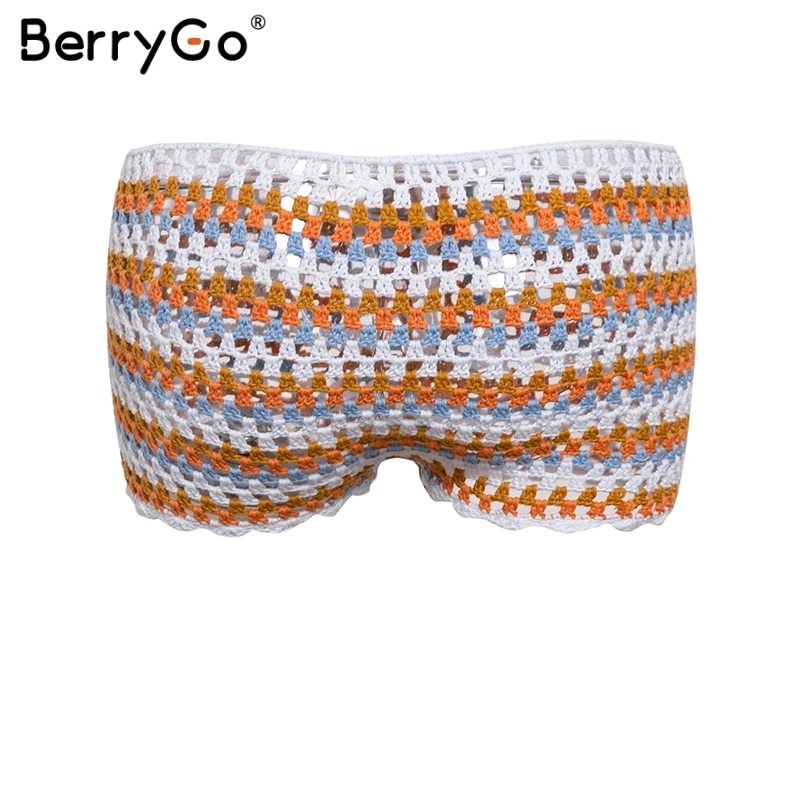 BerryGo сексуальные женские шорты трикотажные пляжные с кисточками в полоску ручная