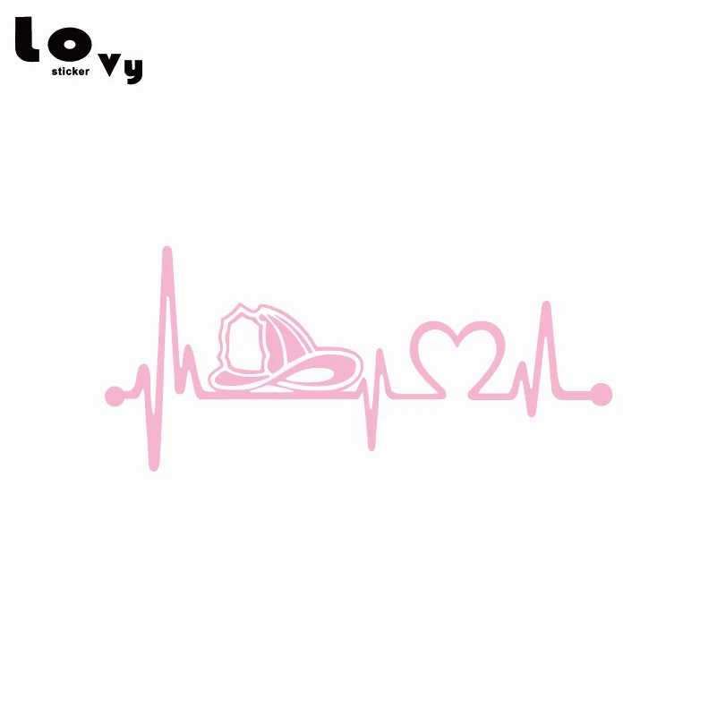 Пожарный шлем Heartbeat Lifeline Виниловая наклейка для автомобиля/наклейка украшения