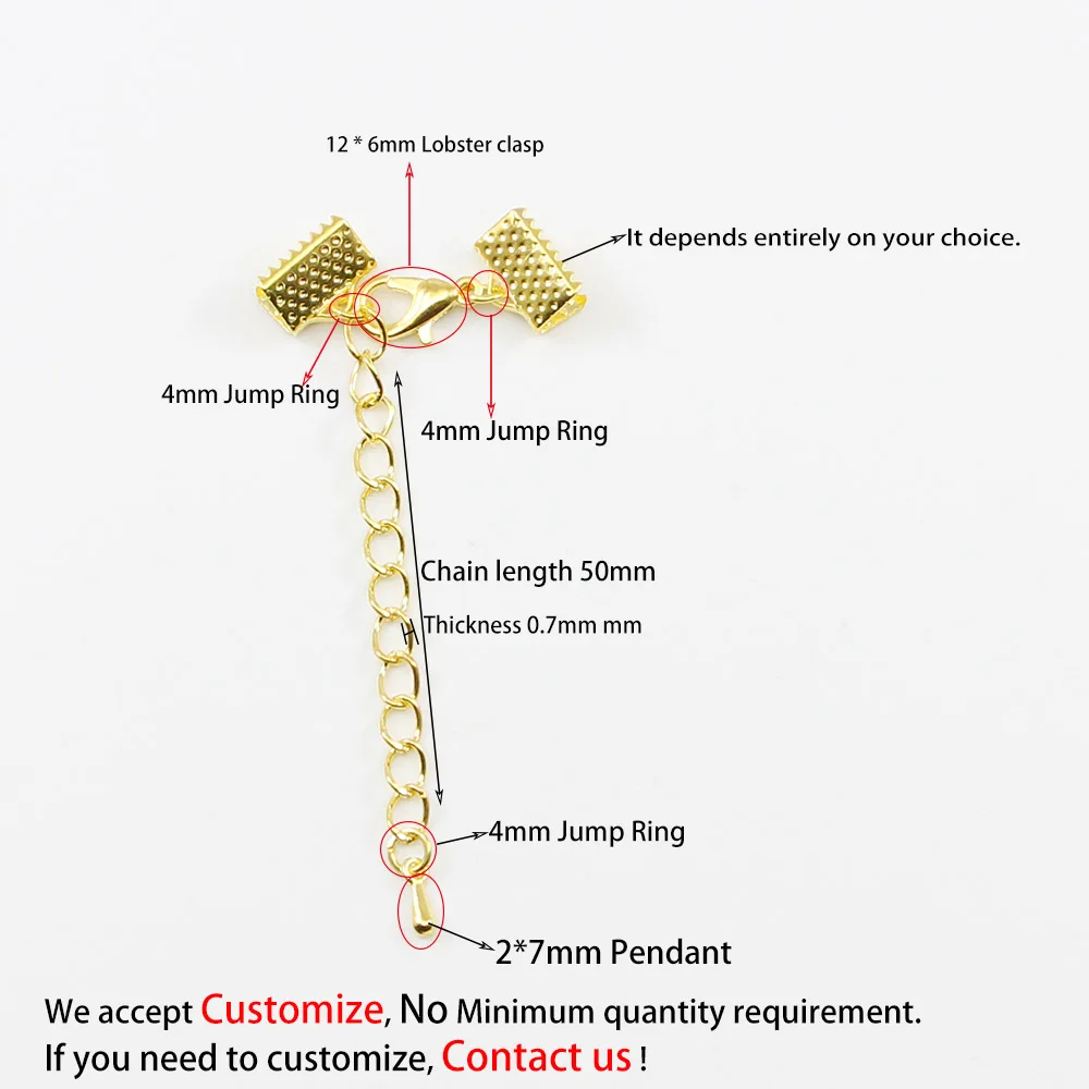 10pcs/lot Ribbon Leather Cord End Fastener Clasps Chains Lobster Connectors Bracelet Diy Jewelry Making Findings AC10 | Украшения и
