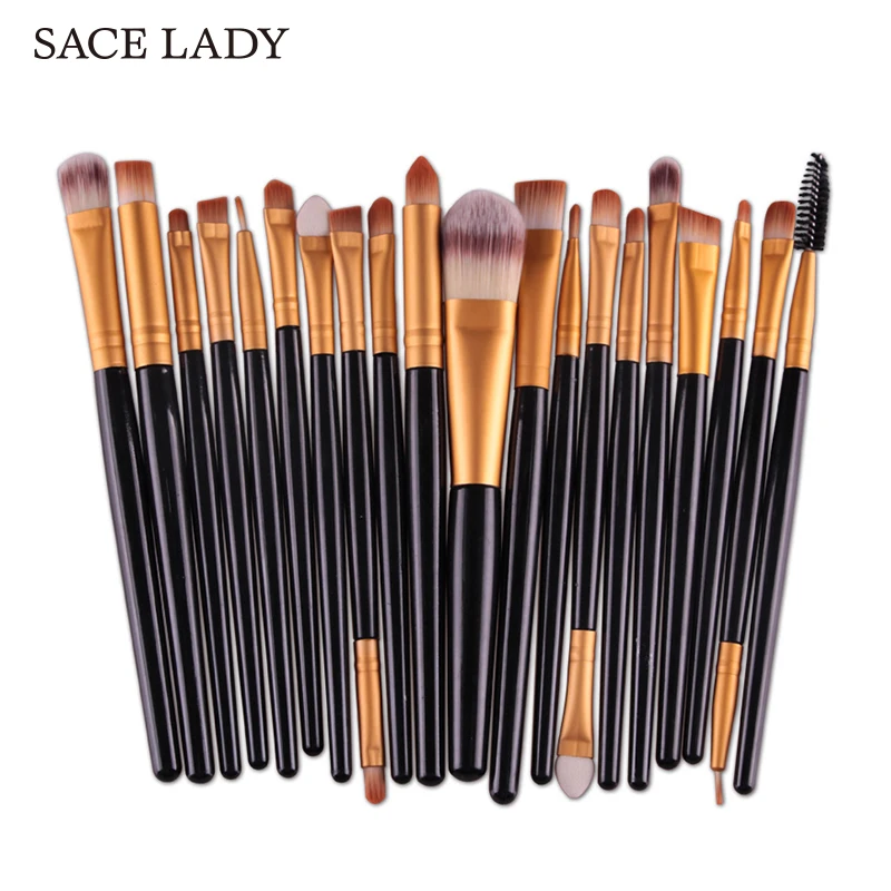 SACE LADY набор кисточек для макияжа 20 шт. набор кисточек для основы бровей Тени для век подводка для глаз Пудра Макияж инструмент с ресницами, губами косметика