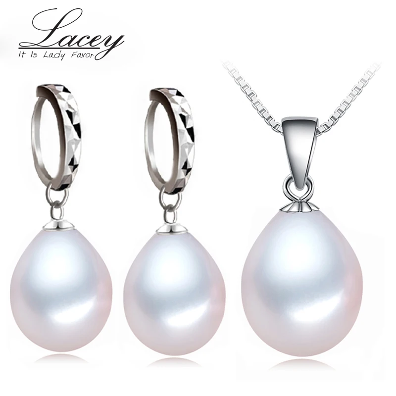 Wedding Freshwater Pearl Jewelry Sets For Women,925 Sterling Silver White Genuine Natural...