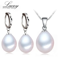 wedding freshwater pearl jewelry sets for women925 sterling silver white genuine natural pearl jewelry girl party gifts