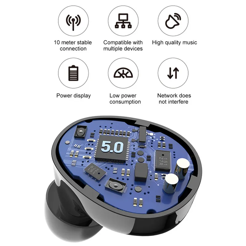 Smart Touch control Беспроводная bluetooth-гарнитура X10 мини-наушники-вкладыши TWS шумоподавление музыкальные наушники с зарядным устройством