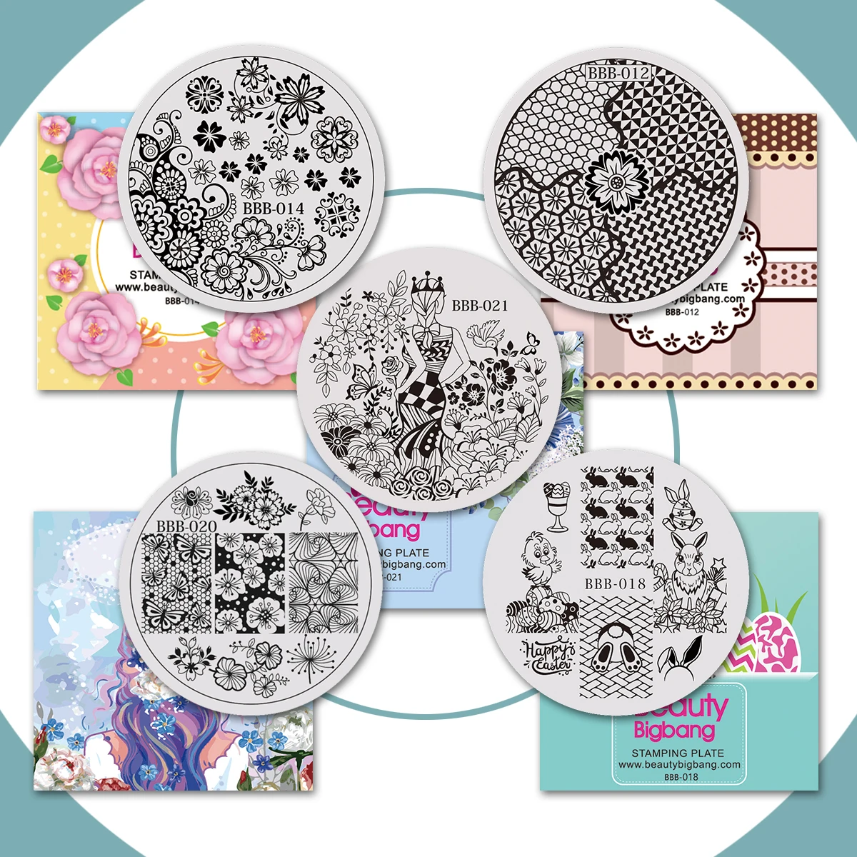 BeautyBigBang 5,4 см штамповочные пластины с гвоздями, фестивальный узор, пасхальный штамп для ногтей, штамповка для яиц и кроликов, наклейки для ногтей
