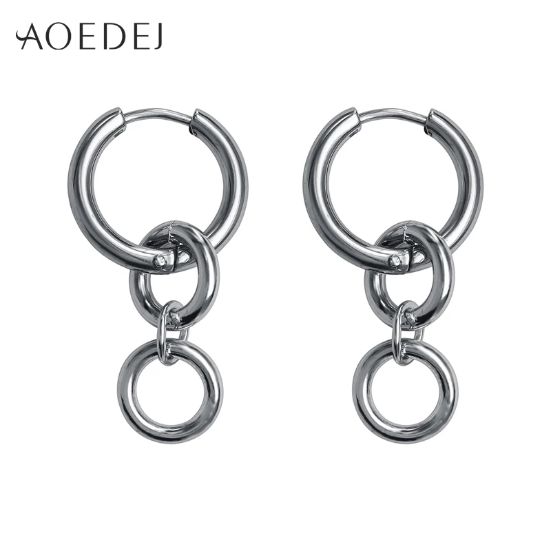 

AOEDEJ Punk Hoop Earrings Men Women Korean Round Earring Jewelry 2019 New Male Ear Hoop Jewelry Gifts