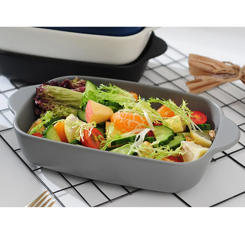 Твердая Микроволновая печь керамическая ГЛУБОКАЯ ТАРЕЛКА прямоугольная посуда