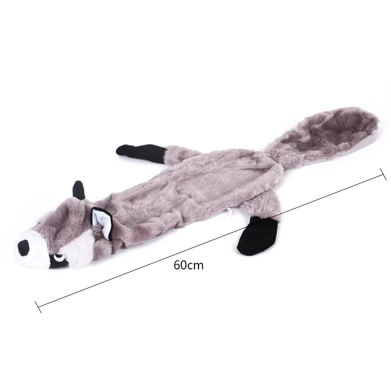 Raccoon Нет мягкий скрипучий игрушки собаки Мягкое Животное Собака Игрушки Интерактивные игрушки для домашних животных Прямая поставка от производителя для больших собак 21/24 дюйма длиной - Цвет: Raccoon