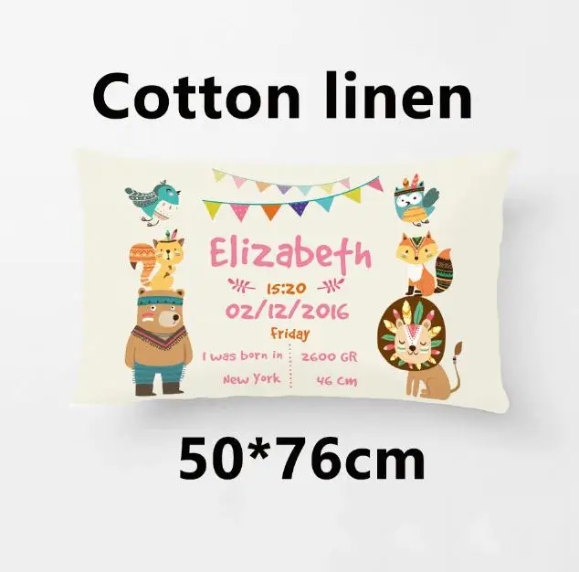 50x76CM-Polyester Подгонянная синяя наволочка для подушки с изображением животных леса, наволочка, милый персонализированный подарок для ребенка от Lvsure - Цвет: 50x76CM-Polyester