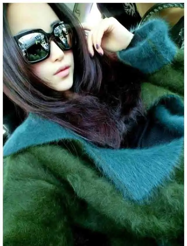 Новый вязаный настоящий норковый свитер двухслойный кашемировый бархатный