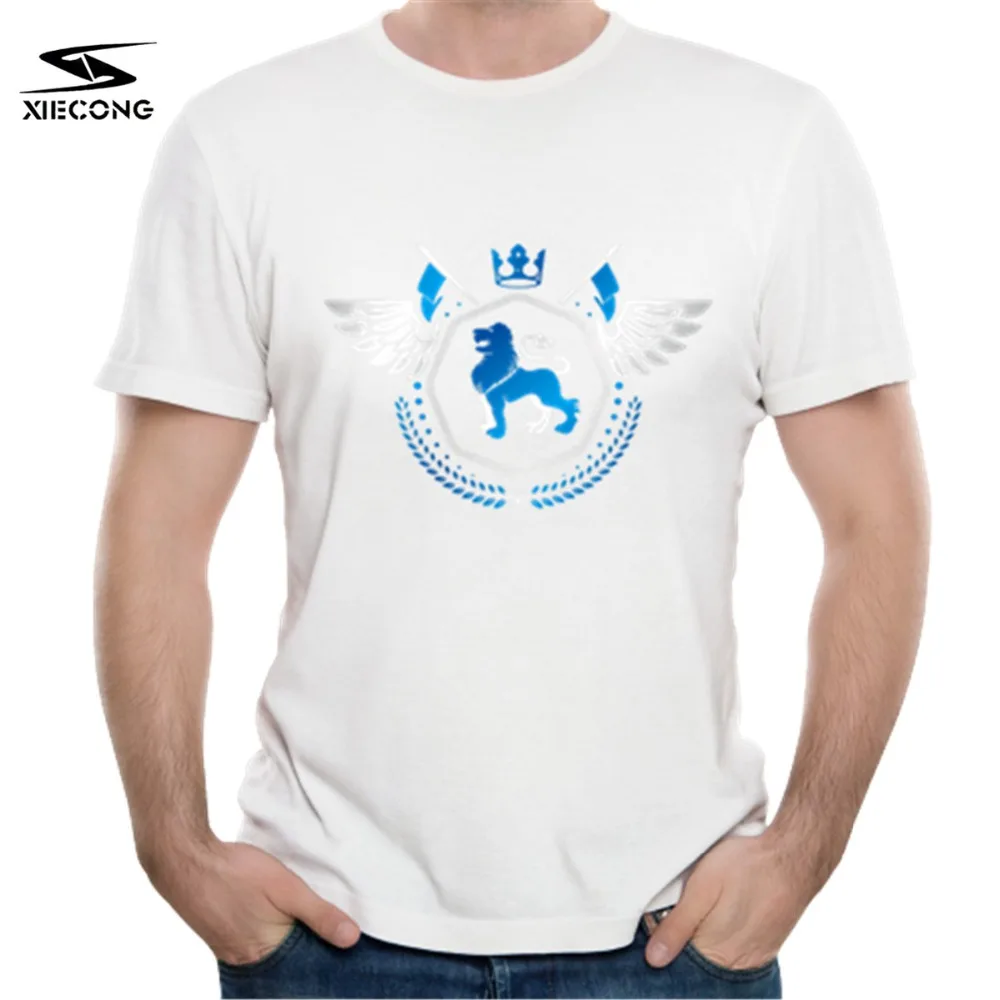 Мужской Лев 100% натуральный хлопок с принтом граффити Для мужчин высокое качество