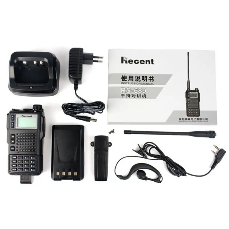 

10pcs NEW Dual Display/Standby 10W RS-689 Walkie Talkie Tri-band 136-174MHz/350-400MHz 200CH VOX DTMF FM Portable Two Way Radio