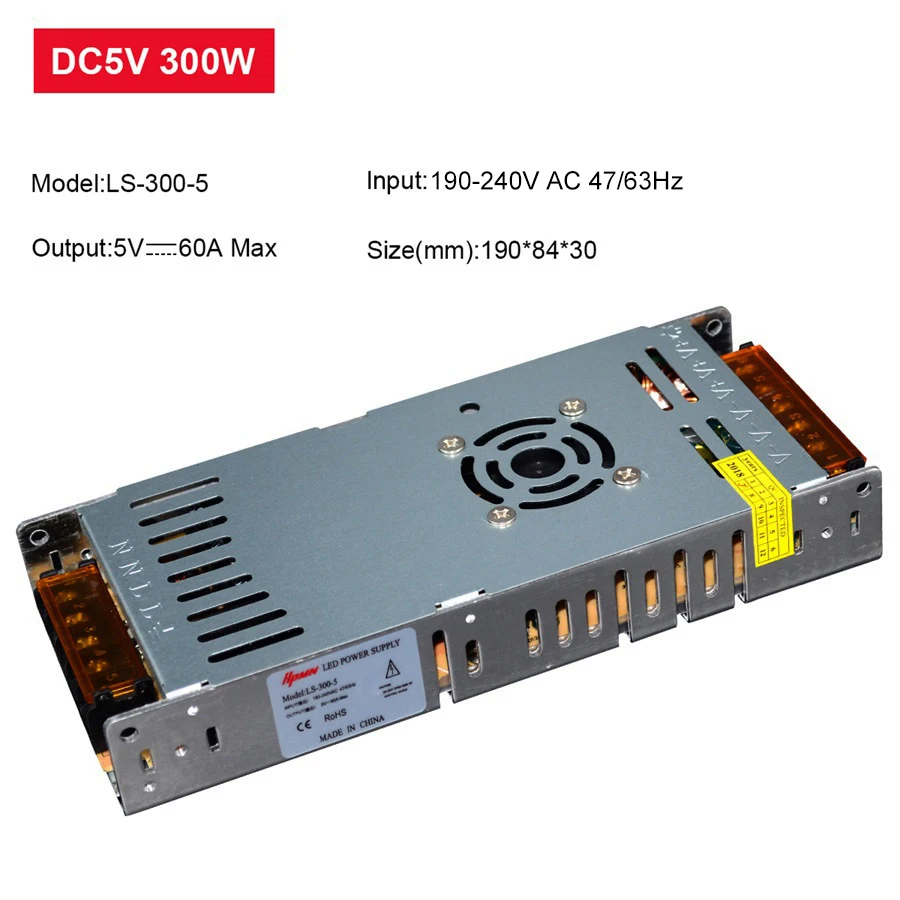 AC190-240V Ultra Thin LED Power Supply DC12V 5V 24V 60W 150W 200W 300W 400W Led Driver Lighting Transformers for LED Strips