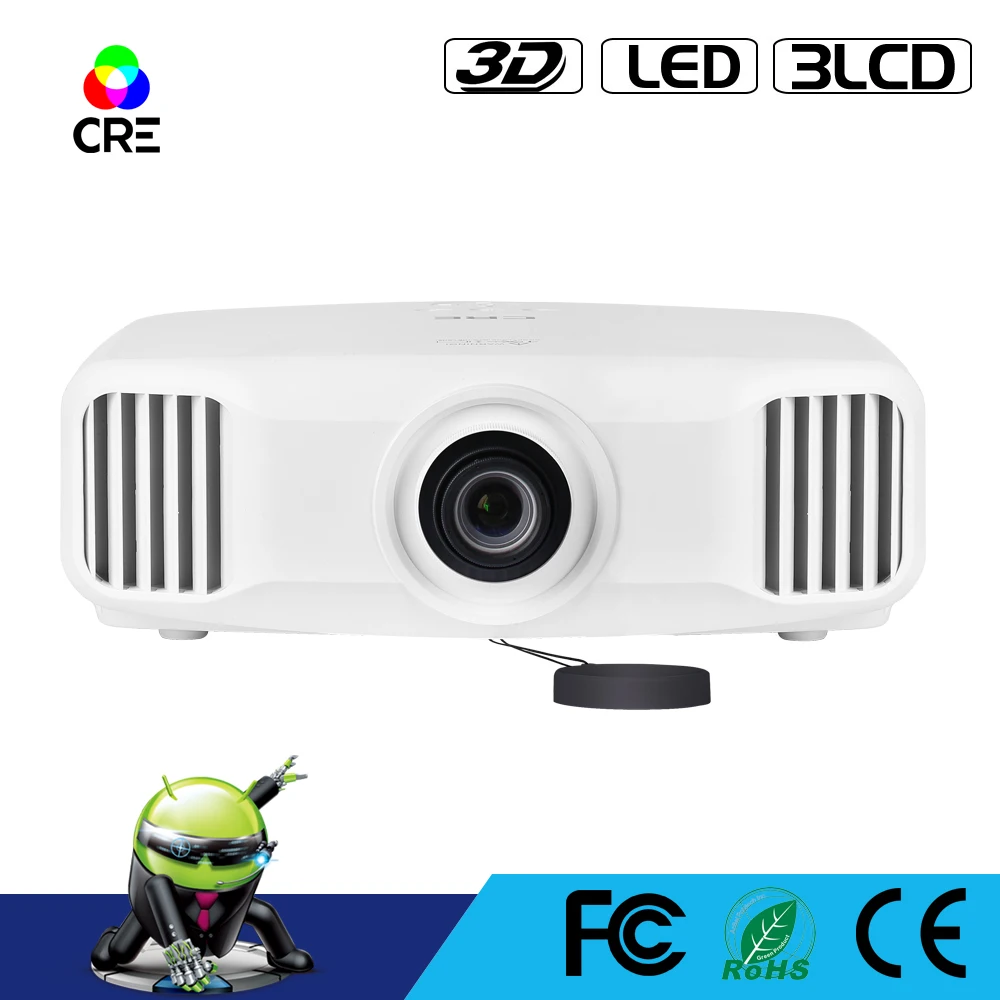 Высокое качество CRE X8000 Full HD 1920*1200 P 3LCD 3D светодиодный Wi-Fi домашний проектор Поддержка 4 К HDMI Bluetooth смартфон Android 5.1
