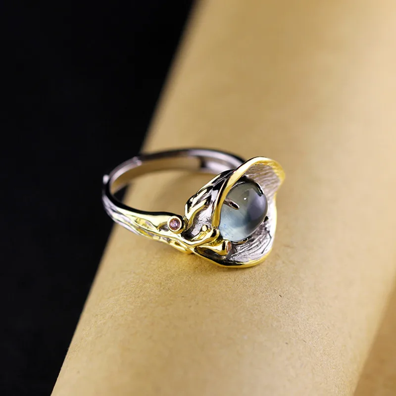 Кольцо из стерлингового серебра S925 пробы кольцо винограда|stone ring|silver jewelrysterling silver