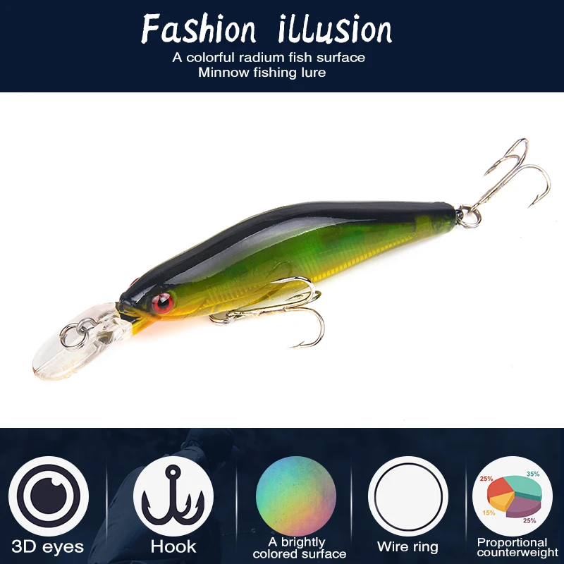 SEAPESCA гольян 1 шт. 10 см 12 2 г Поппер рыболовные приманки 3D глаза приманка кренкбейт