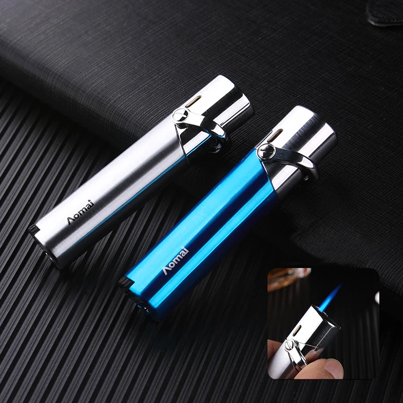 

Long Strip Metal Inflatable Windproof High Pressure straight into the Lighter Creative Personality Portable Gas Lighter Butane