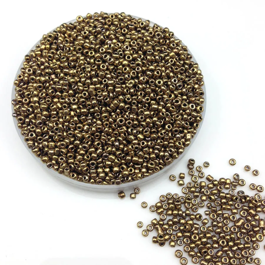 

16g 1000pcs 2mm 12/0 Bronze Metal Color Opaque Round Loose Spacer Beads Cezch Glass Seed Beads Handmade Jewelry DIY Garment Bead