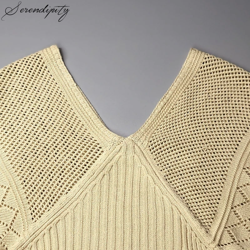 

Apricot Autumn Winter Casual V Neck Knitted Sweater Pullover Women Long Sleeve Sweater Female Jumper Outwear Sweater 2020 Solid