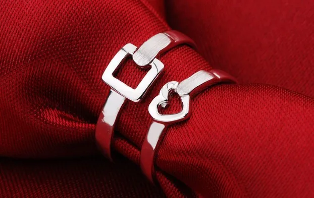 Uloveido SILVER пару Anneaux для мужчин и женщин Ringen квадратный мужской кольцо Свадебные
