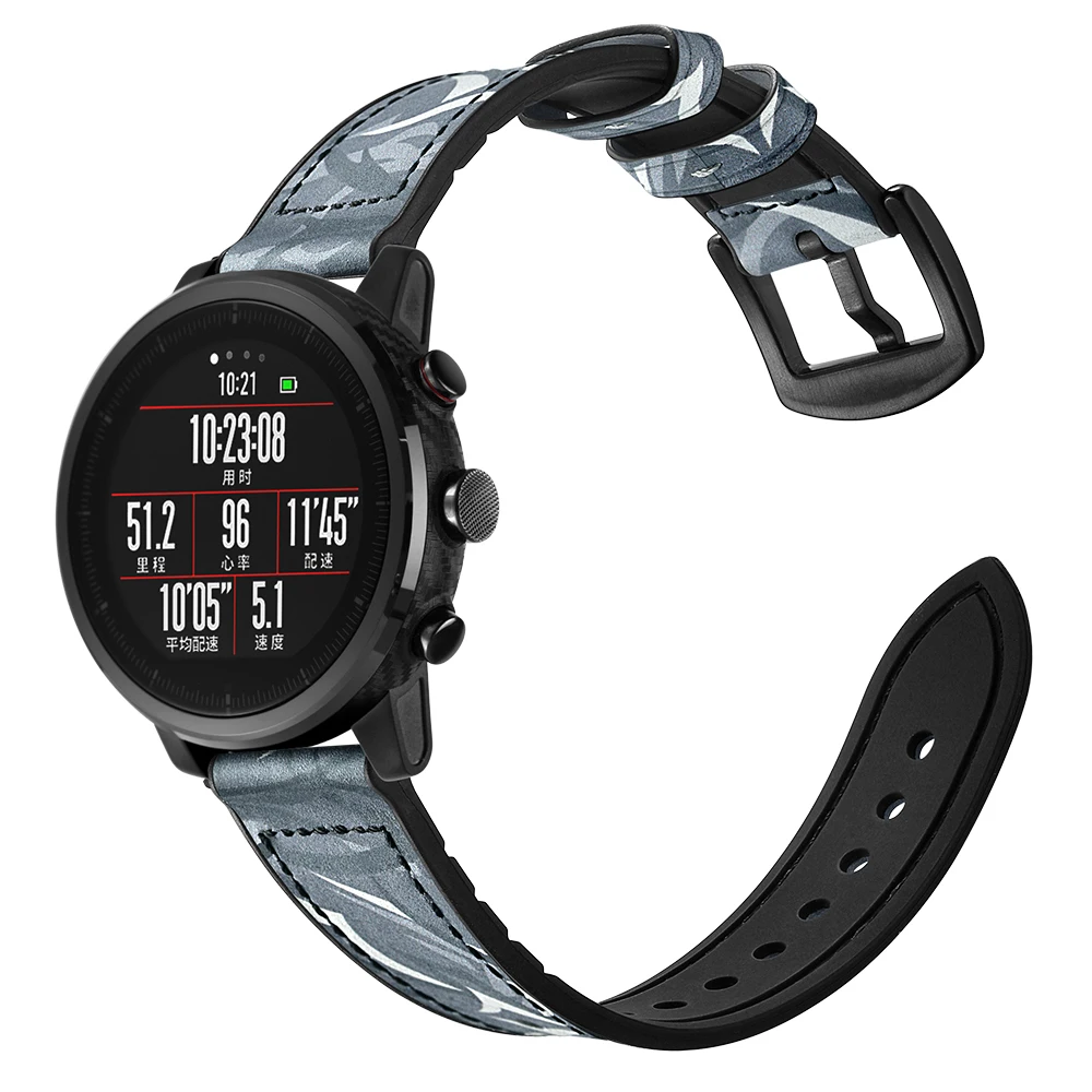 22 мм кожаный ремешок для Xiaomi Huami Amazfit темп Stratos Смарт часы браслет для Xiaomi Amazfit ремешок из натуральной кожи ремень