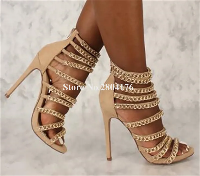 Женские элегантные модные сандалии-гладиаторы на шпильках с открытым носком и