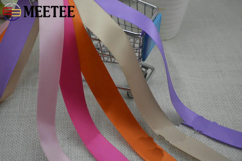Meetee 10pcs(1pcs=5meters) 6mm Color Polyester Silk Satin Ribbon DIY Gift Packing Christmas Decoration Clothing Wedding Material | Дом и сад