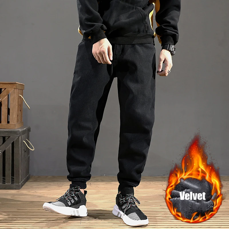 

2021 Новая мода; Зимние теплые черные сапоги Цвет свободного кроя из плотного флиса патч для брюк дизайнерская уличная одежда в стиле «хип-хоп...