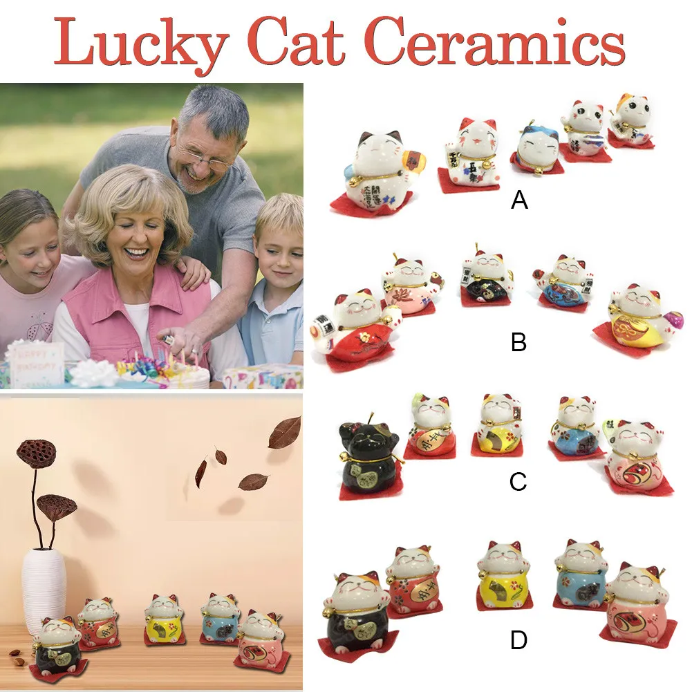 AUGKUN 1 шт. Прекрасный милый мультфильм Lucky Cats керамические украшения микро пейзаж котенок Microlandschaft горшок культура инструменты