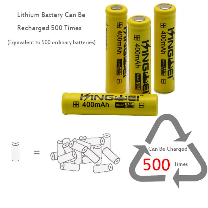 Аккумулятор kingwei 10440(AAA) 100 шт./лот 3 7 В литий ионные аккумуляторы литиевая батарея