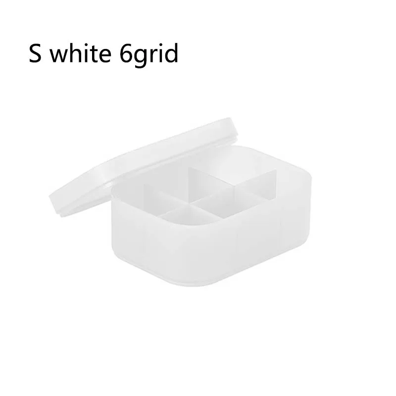 S white 6grid Коробки для мелких предметов, пластиковый косметический Чехол, портативный Настольный органайзер, инструменты для хранения дома, 1 шт., многофункциональная коробка для хранения косметики - Цвет: S white 6grid