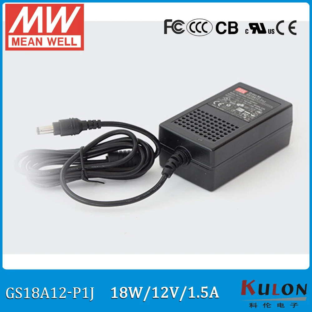 Оригинальный источник питания Meanwell GS18A12 P1J 18 Вт 1 5 А 12 В промышленный адаптер
