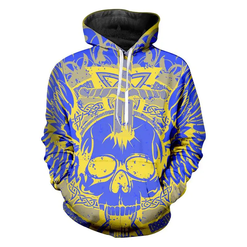 

CJLM Dropshipping Hoodies 10 Colors Men's Cool Print Colorful Skull 3d Sweatshirt Hoodies Male Hiphop Hooded Pullovers Tracksuit