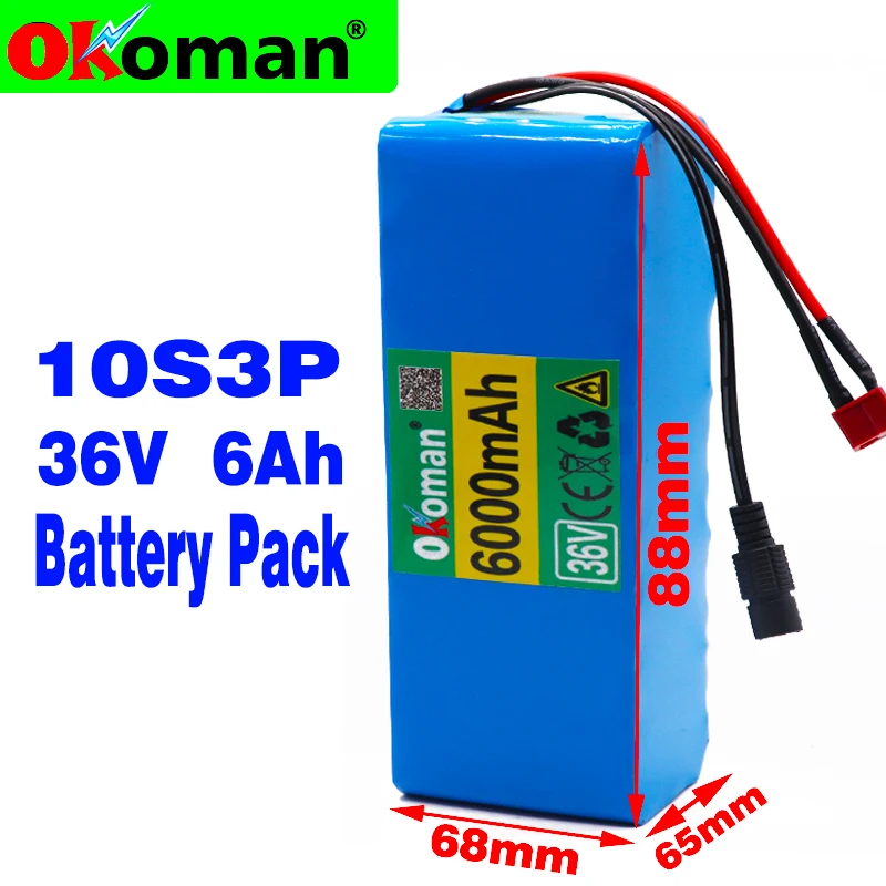 18650 литиевая батарея 36 V 6ah 500 W электрический велосипед с ПВХ коробкой для
