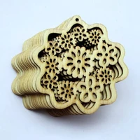 wood earring accessoriesround filigree hollow out wooden earrings