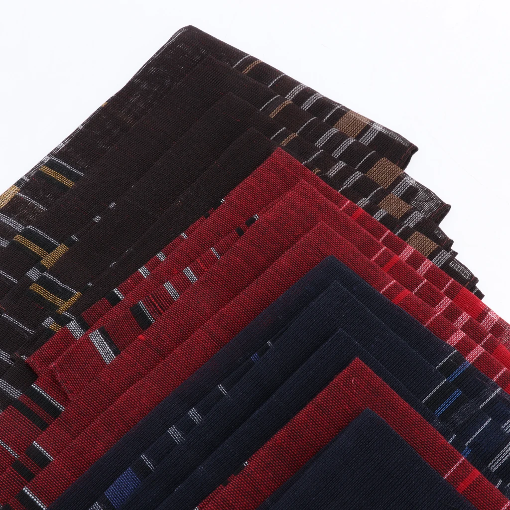 Набор носовых платков из 12 штук с рисунком в виде пледов мягкое квадратное