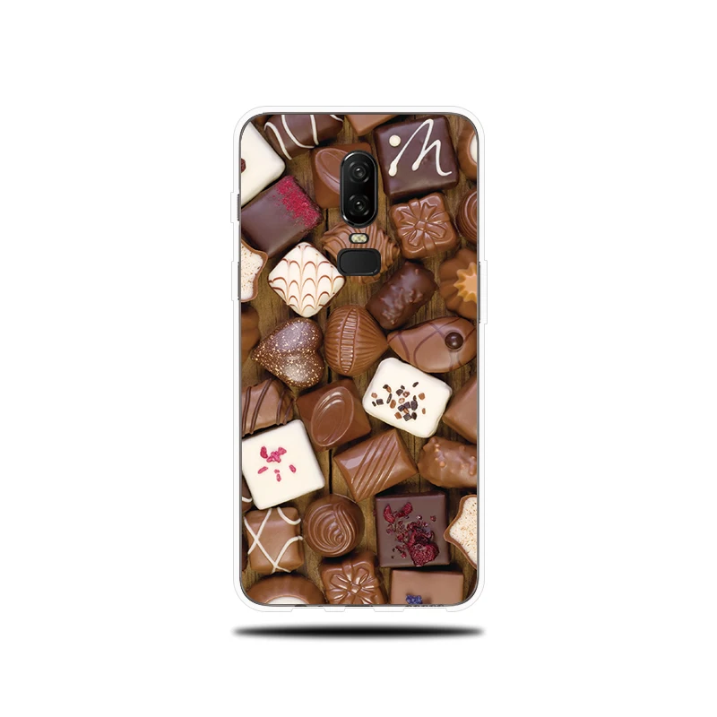 Fruit Chocolate Patterned Silicone Phone Case For OnePlus 5 5T 6 6T Soft Cover Fundas T |